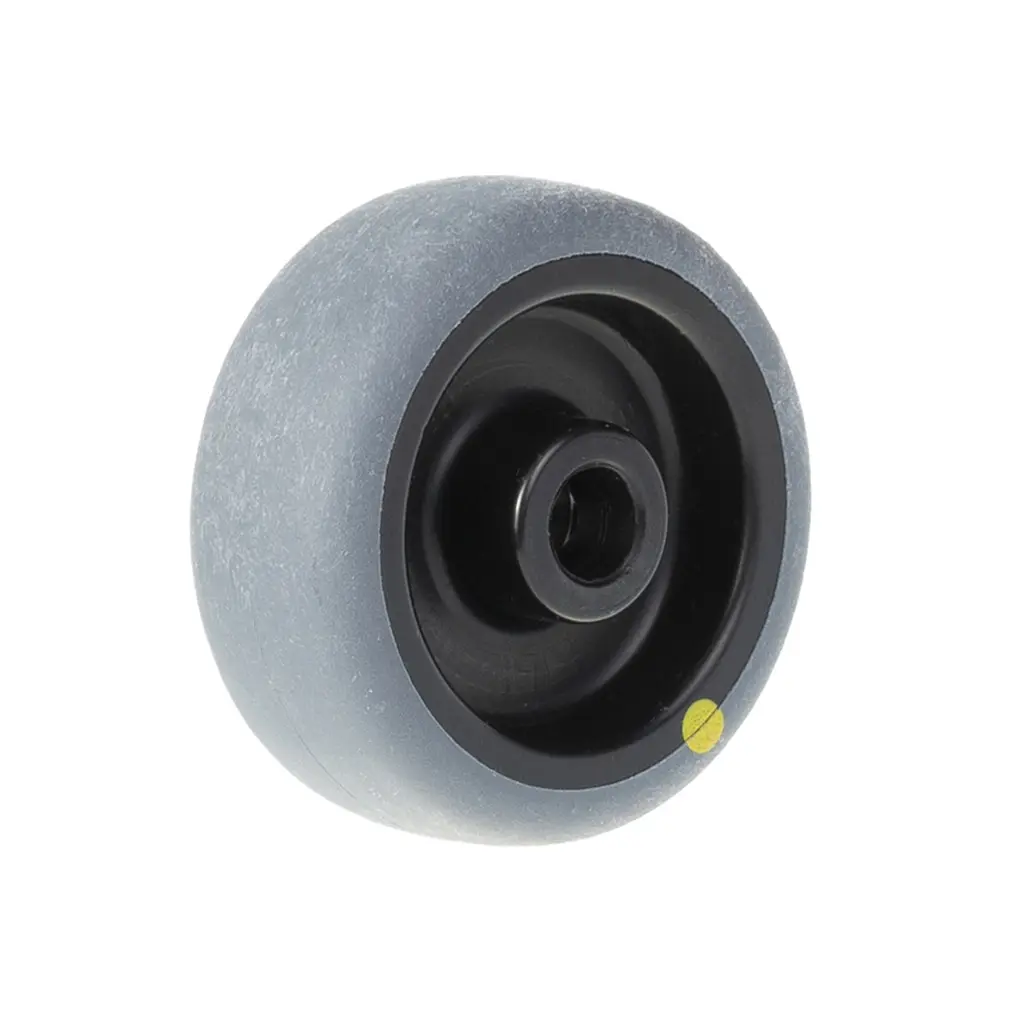 TPA 50/8G-ELS Wheel series 50mm electrically conductive grey thermoplastic rubber on polypropylene centre 8mm bore hub length 22mm plain bearing 30kg