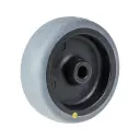 TPA 80/12G-ELS Wheel series 80mm electrically conductive grey thermoplastic rubber on polypropylene centre 12mm bore hub length 35mm plain bearing 65kg