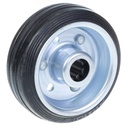 Wheel series 80mm black rubber on pressed steel centre 14mm bore hub length 39mm roller bearing 70kg
