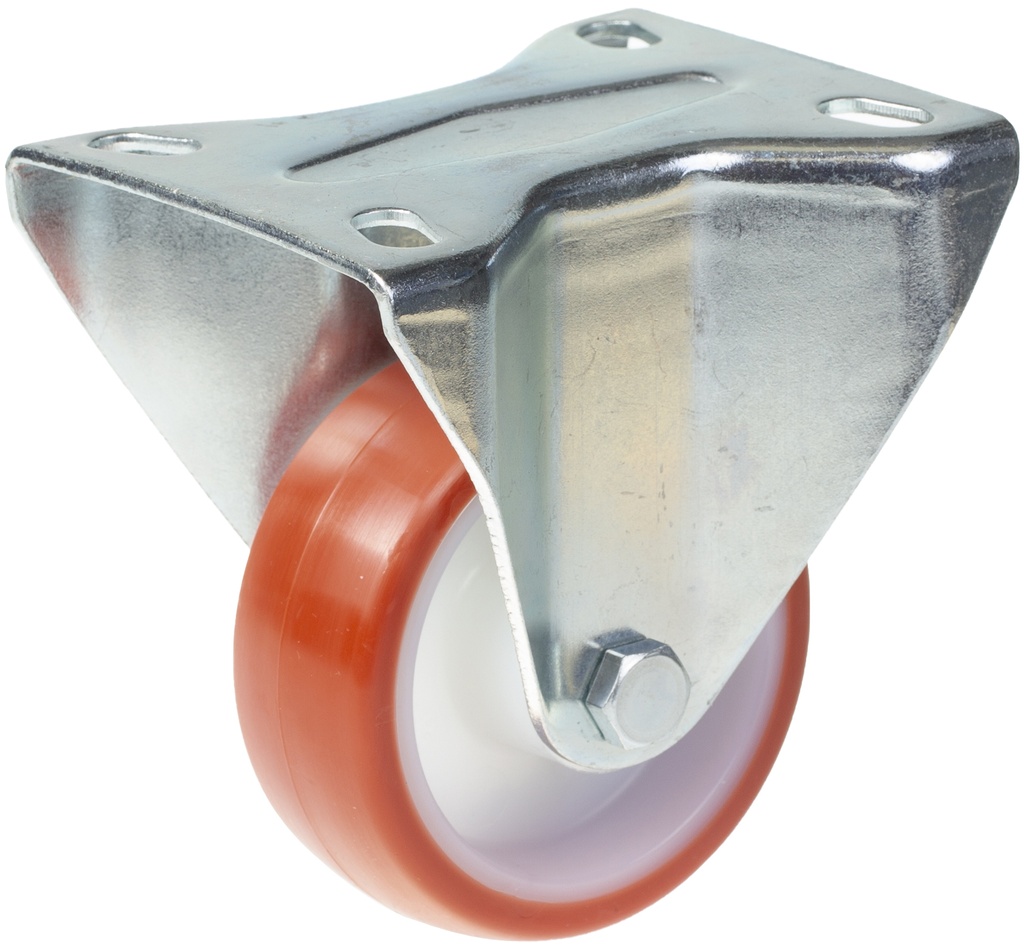 300 series 80mm fixed top plate 100x84mm castor with polyurethane on nylon centre roller bearing wheel 120kg