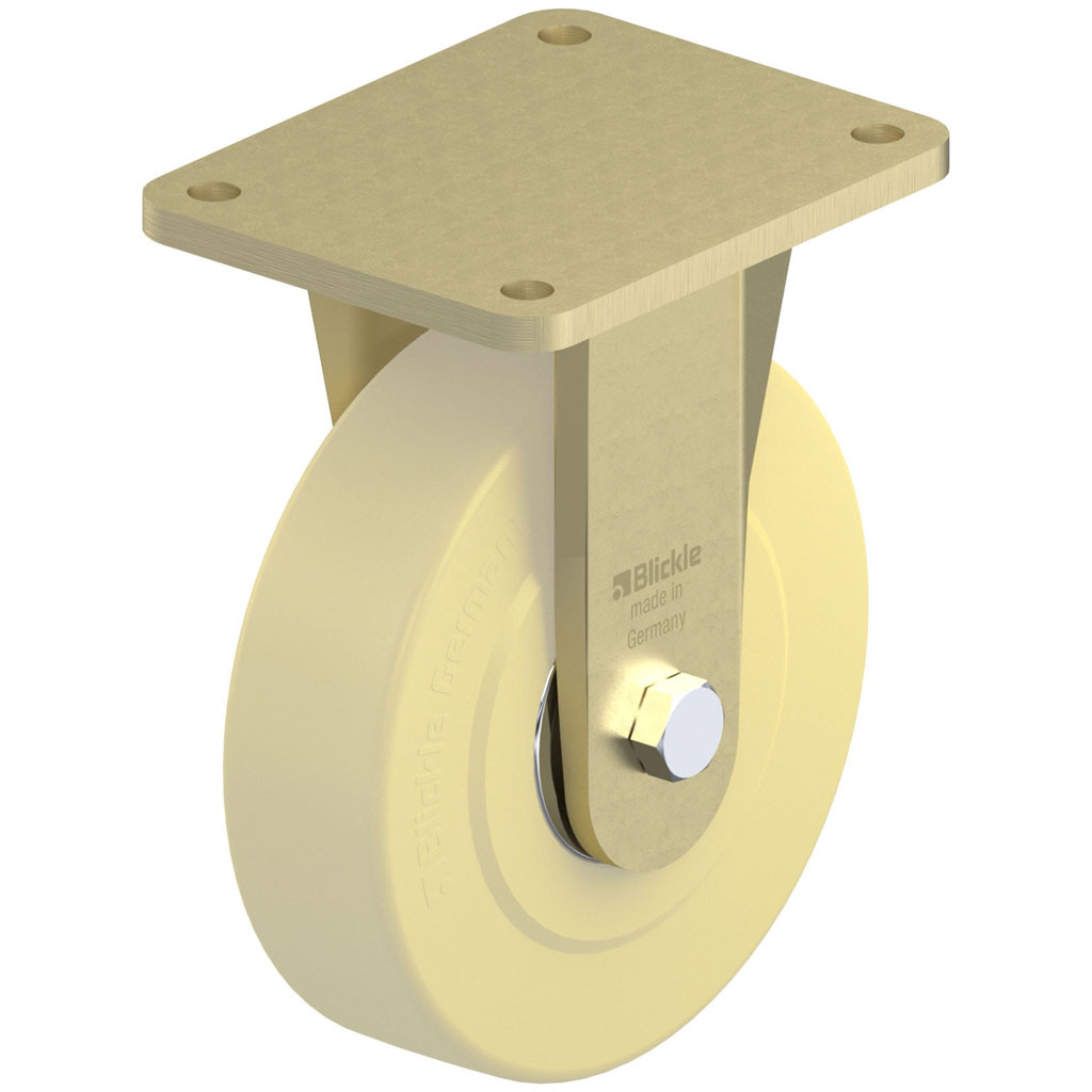 BS-GSPO 200K-35 200x55mm fixed top plate 175x140mm castor with cast nylon ball bearing wheel 3000kg.