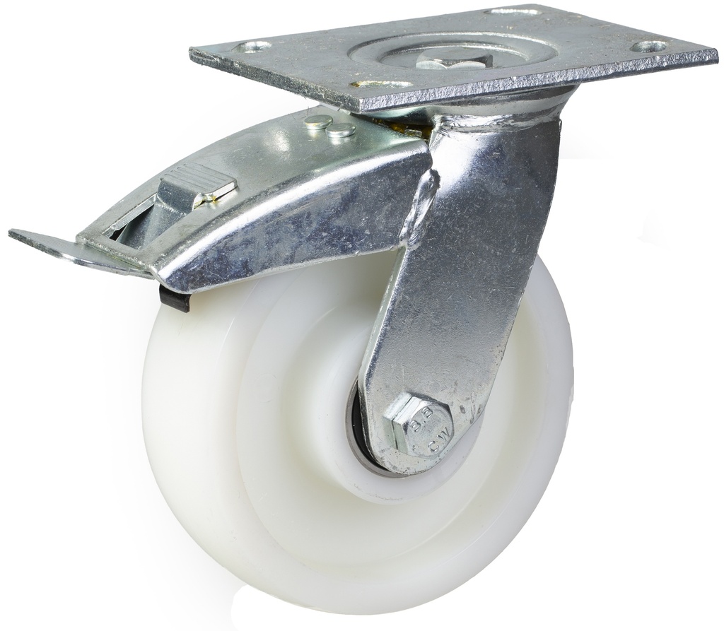 500 series 150mm swivel/brake top plate 140x110mm castor with nylon ball bearing wheel 500kg