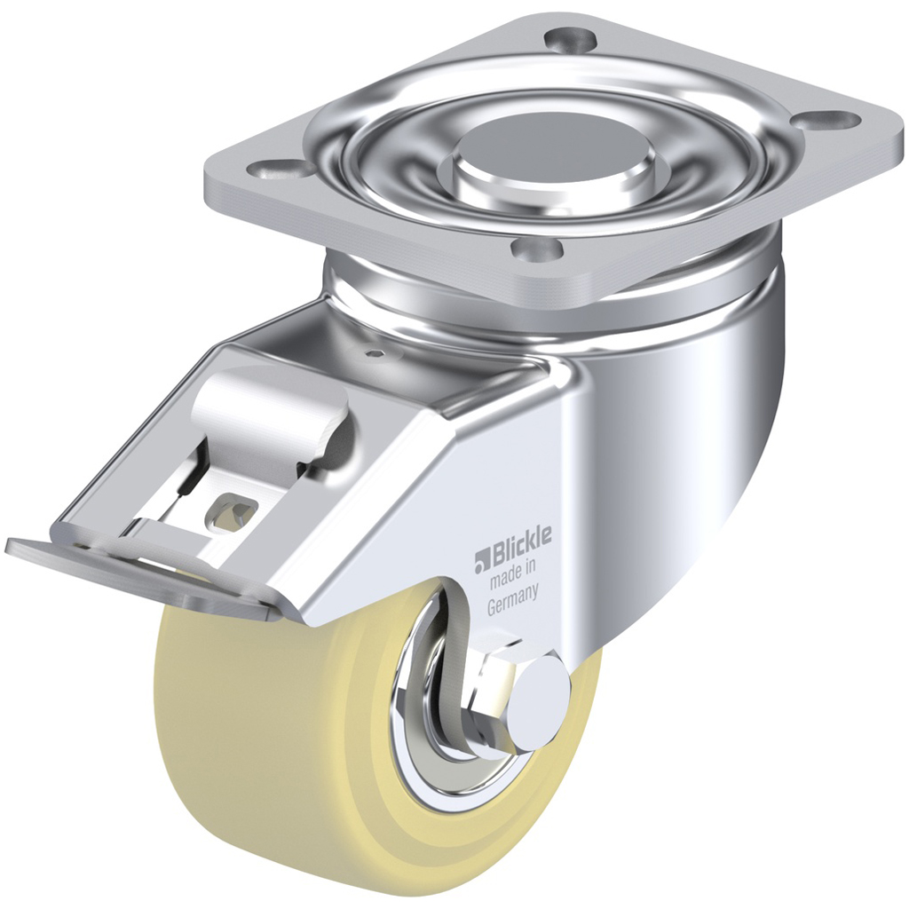 LH-GSPO 80K-FI 80mm swivel/brake top plate 100x85mm castor with cast nylon ball bearing wheel 700kg.