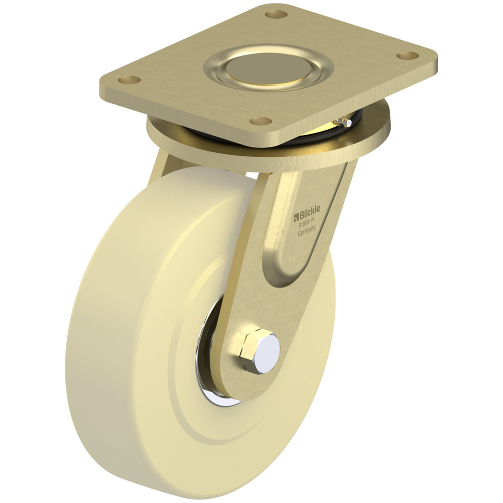 LS series 200x55mm swivel top plate 175x140mm castor with cast nylon ball bearing wheel 3000kg