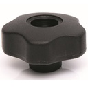 M12 female thermoplastic lobe knob open zinc thread