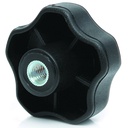 M12 female thermoplastic lobe knob (zinc insert)