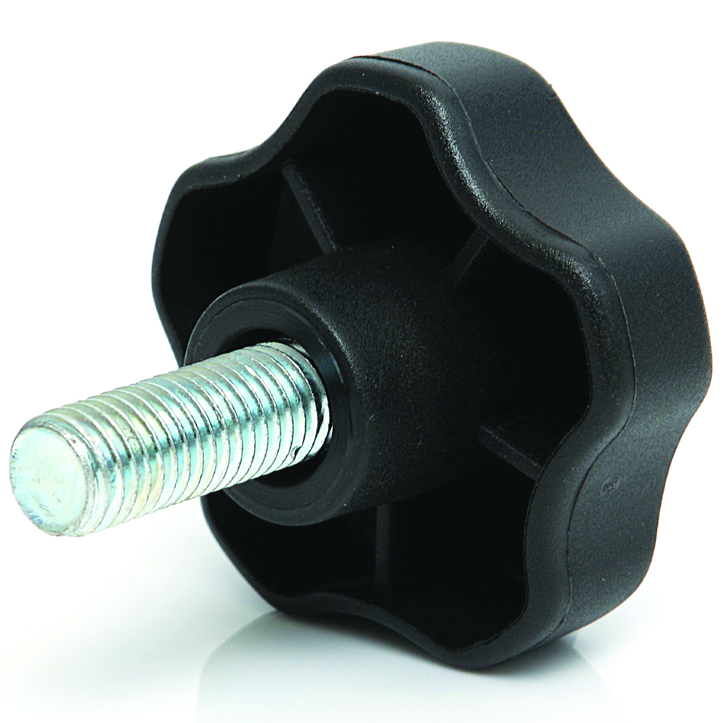 M8x30 thermoplastic lobe knob (Zinc thread)