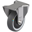 300SS series 100mm stainless steel fixed top plate 100x84mm castor with electrically conductive grey polyurethane on nylon centre additional sealed single ball bearing wheel 130kg