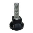 M8x25 Zinc plated rigid levelling foot 25mm plastic base 100kg
