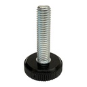 M10x40 Zinc plated rigid levelling foot with 30mm plastic base 500kg