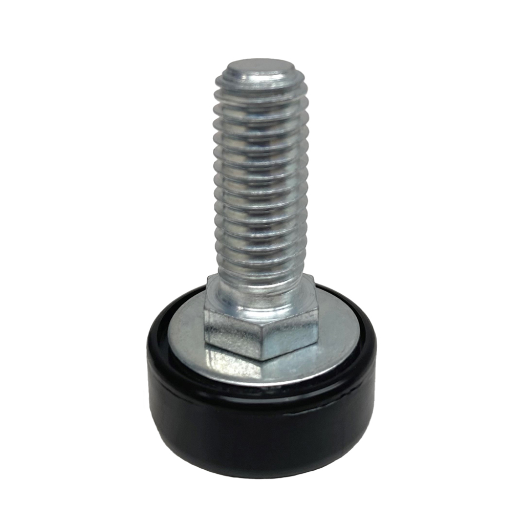 M10x25 Zinc plated rigid levelling foot with 25mm plastic base 500kg