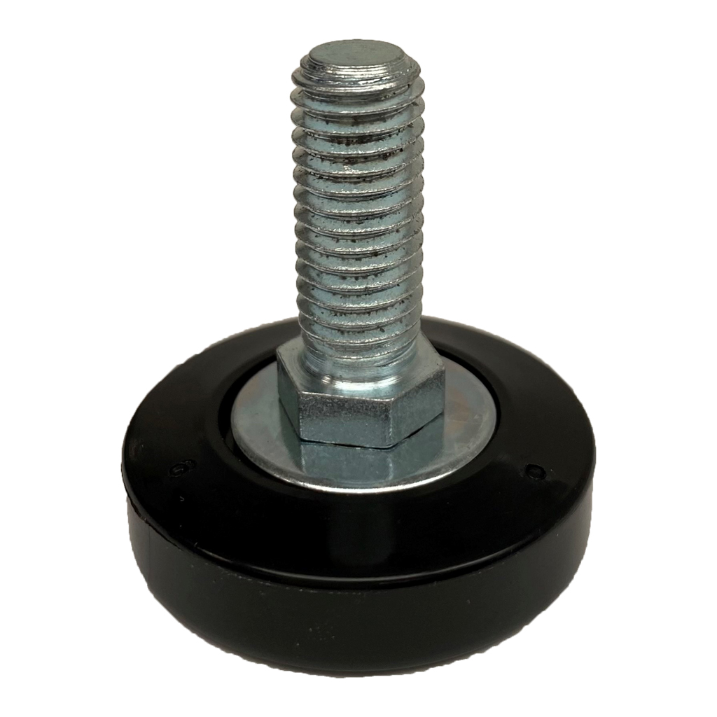 M10x25 Zinc plated rigid levelling foot with 37.5mm plastic base 750kg