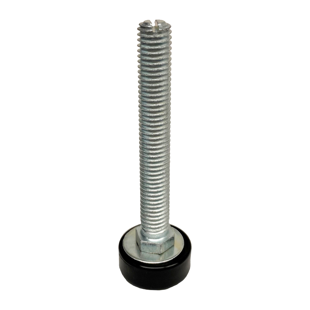 M10x70 Zinc plated rigid levelling foot with 25mm plastic base 500kg with slot