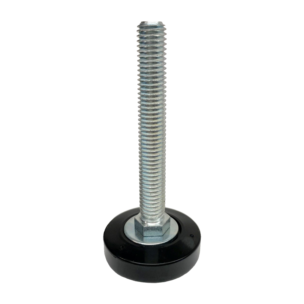 M10x70 Zinc plated rigid levelling foot with 37mm plastic base 750kg