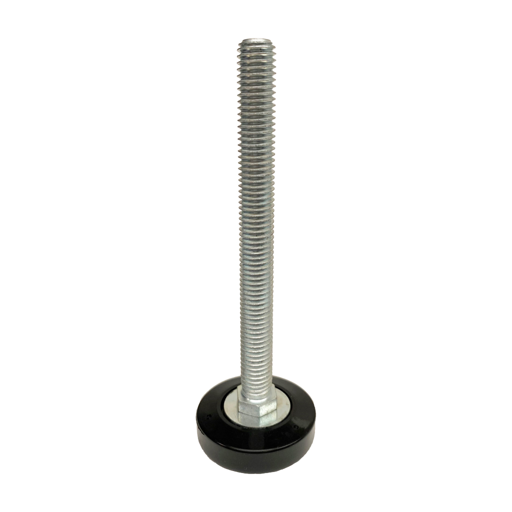 M10x100 Zinc plated rigid levelling foot with 37.5mm plastic base 750kg