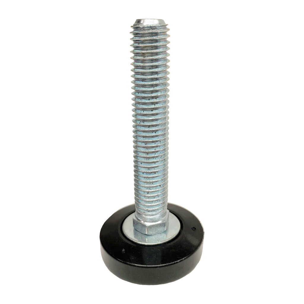 M12x65 Zinc plated rigid levelling foot with 37.5mm plastic base 750kg
