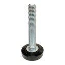 M12x65 Zinc plated rigid levelling foot with 37.5mm plastic base 750kg