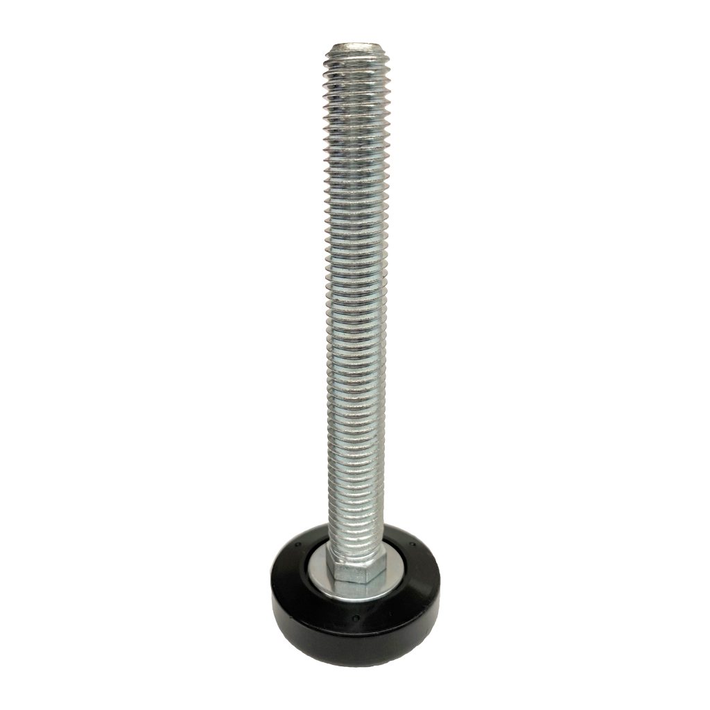 M12x100 Zinc plated rigid levelling foot with 37.5mm plastic base 750kg
