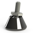 M6x12 Zinc plated levelling foot 25mm plastic base 50kg