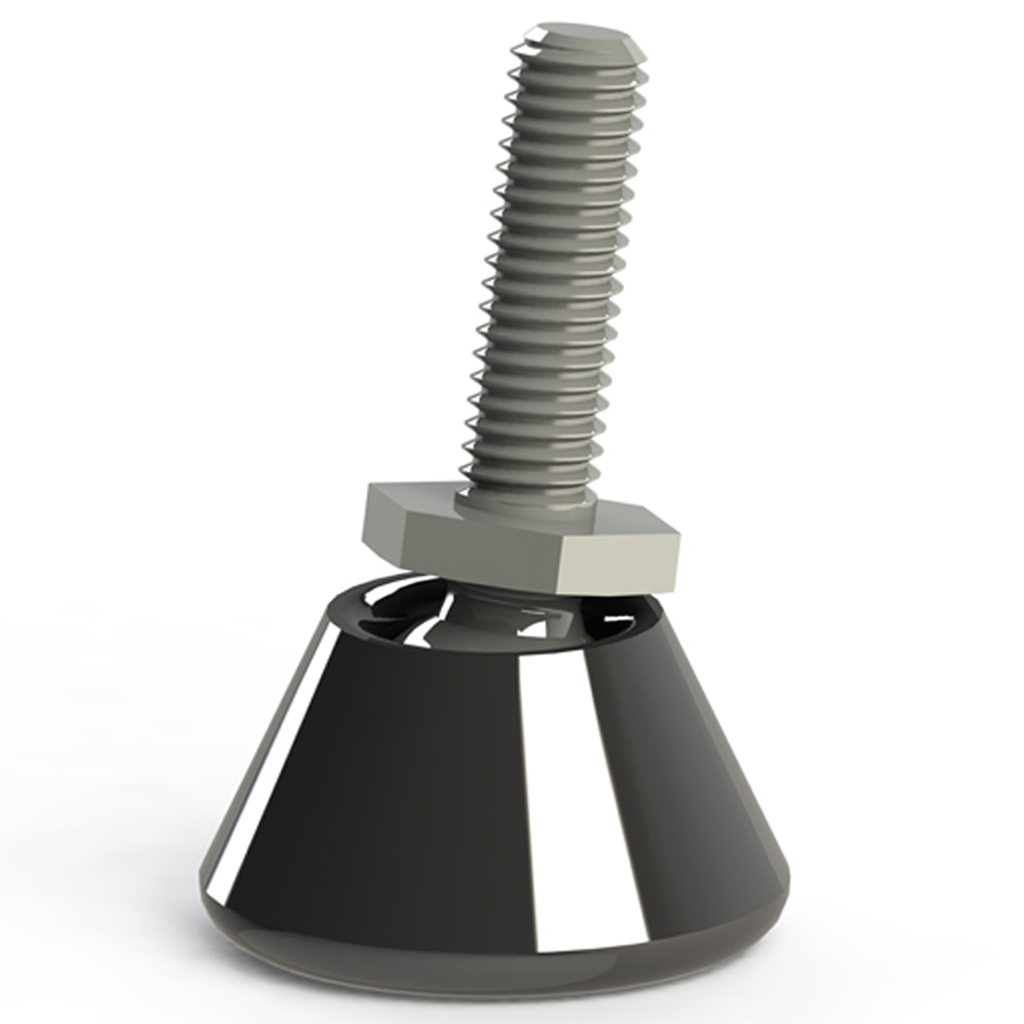 M6x25 Zinc plated levelling foot 25mm plastic base 50kg