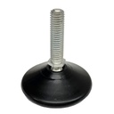 M10x37 Zinc plated tilting levelling foot with 55mm plastic base 250kg