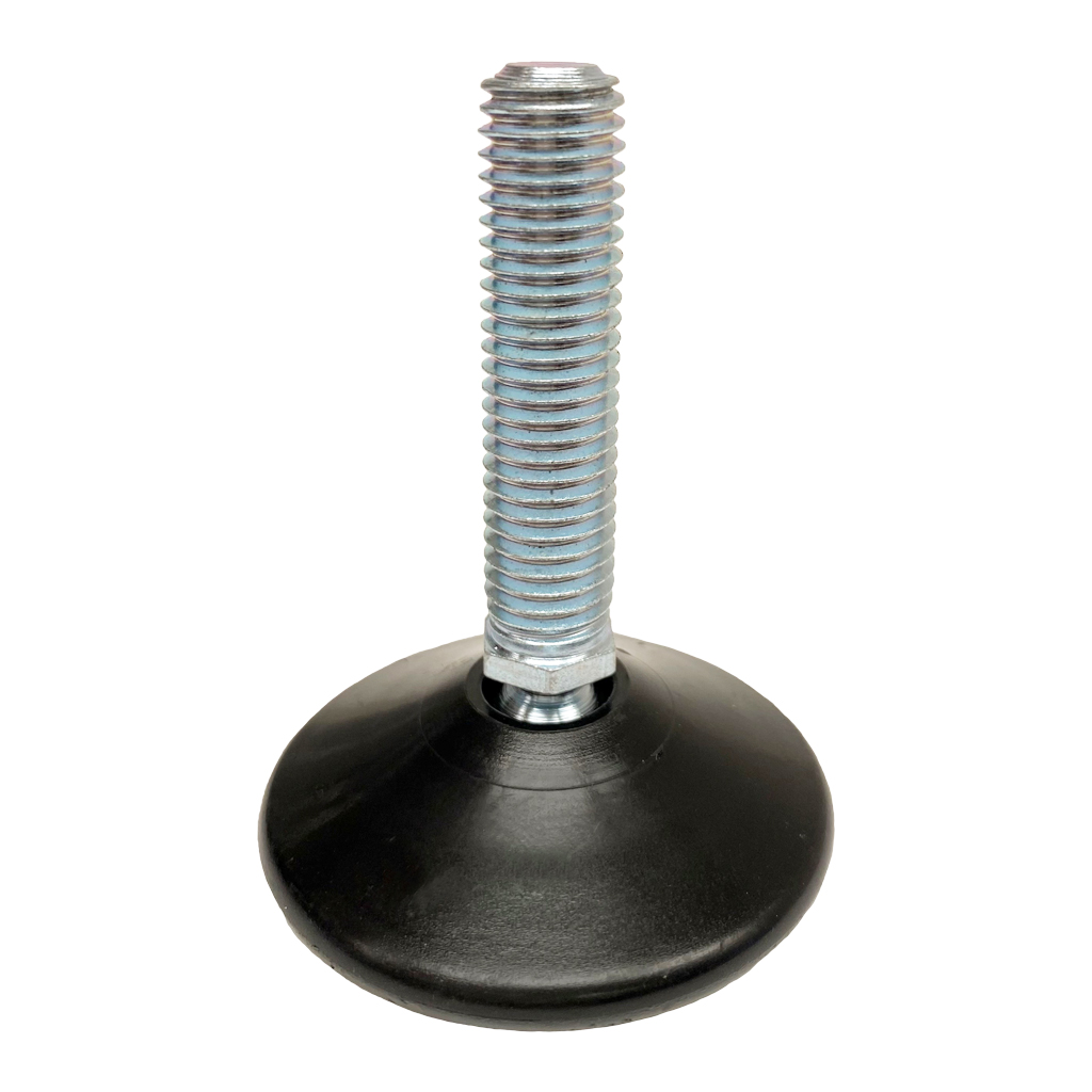 M12x50 Zinc plated tilting levelling foot with 55mm plastic base 250kg