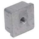 Zinc square threaded insert 40x40mm M10