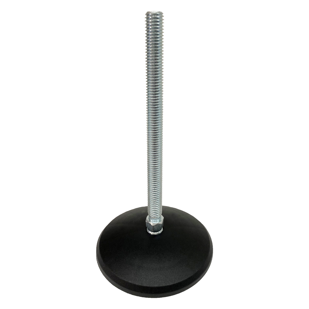 M12x150 Zinc plated tilting levelling foot with 100mm plastic base 750kg
