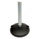 M16x100 Zinc plated tilting levelling foot, 100mm plastic base with holes 900kg