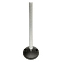 M16x200 Zinc plated tilting levelling foot, 80mm plastic base with holes 900kg