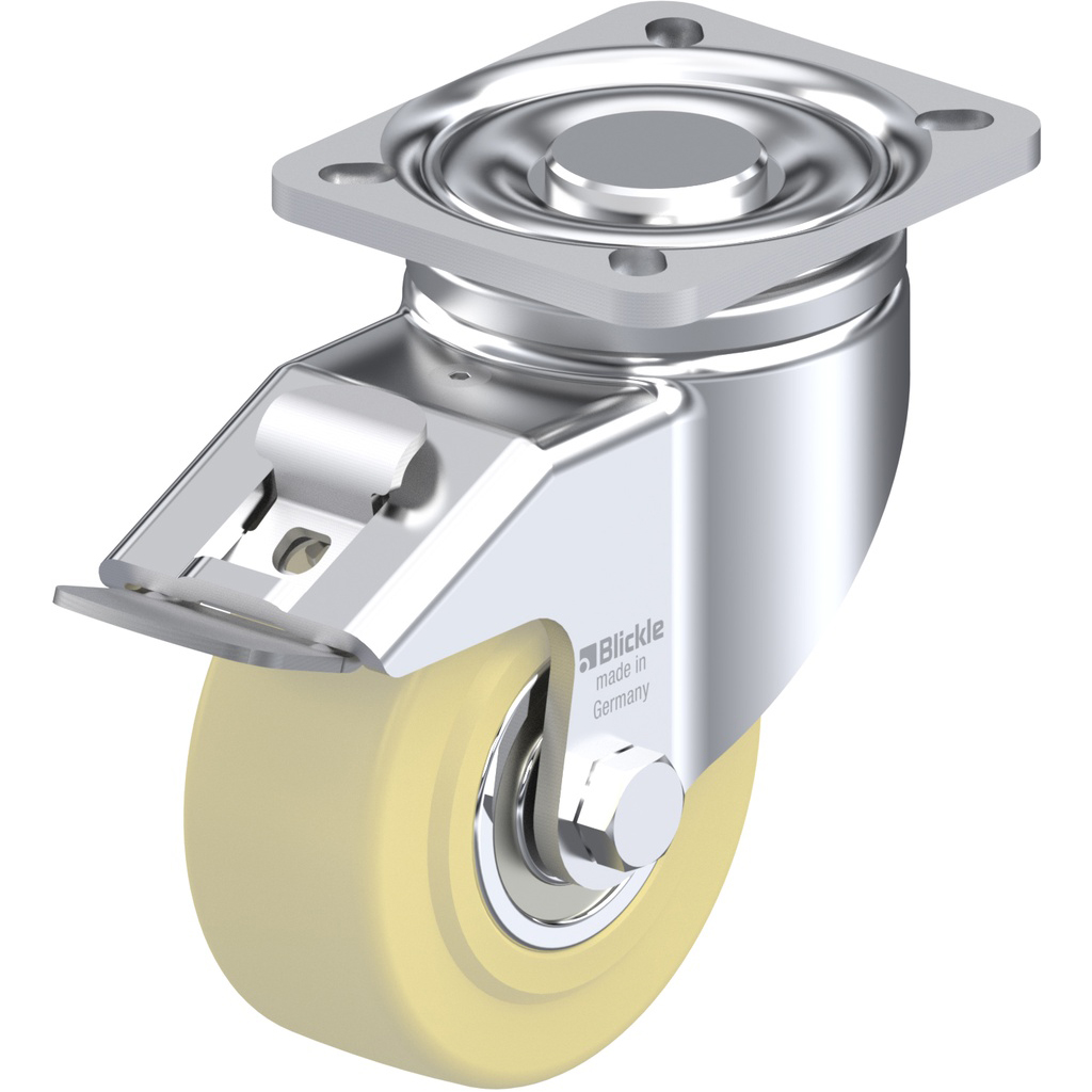 LH-GSPO 100K-1-FI 100mm swivel/brake top plate 100x85mm castor with cast nylon ball bearing wheel 700kg.