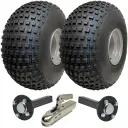 ATV Trailer Kit, 25x12.00-9 4pr P318 Knobby tyre, Hub/stub axle 35x35mm, pressed hitch, 390kg load capacity