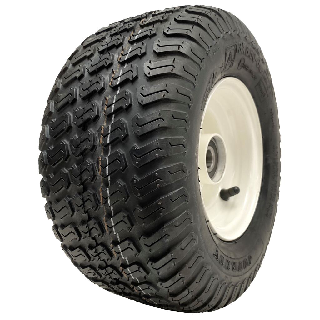 13x6.50-6 4ply P332 grass tyre in 25mm ball bearing rim, 80mm hub length with cap