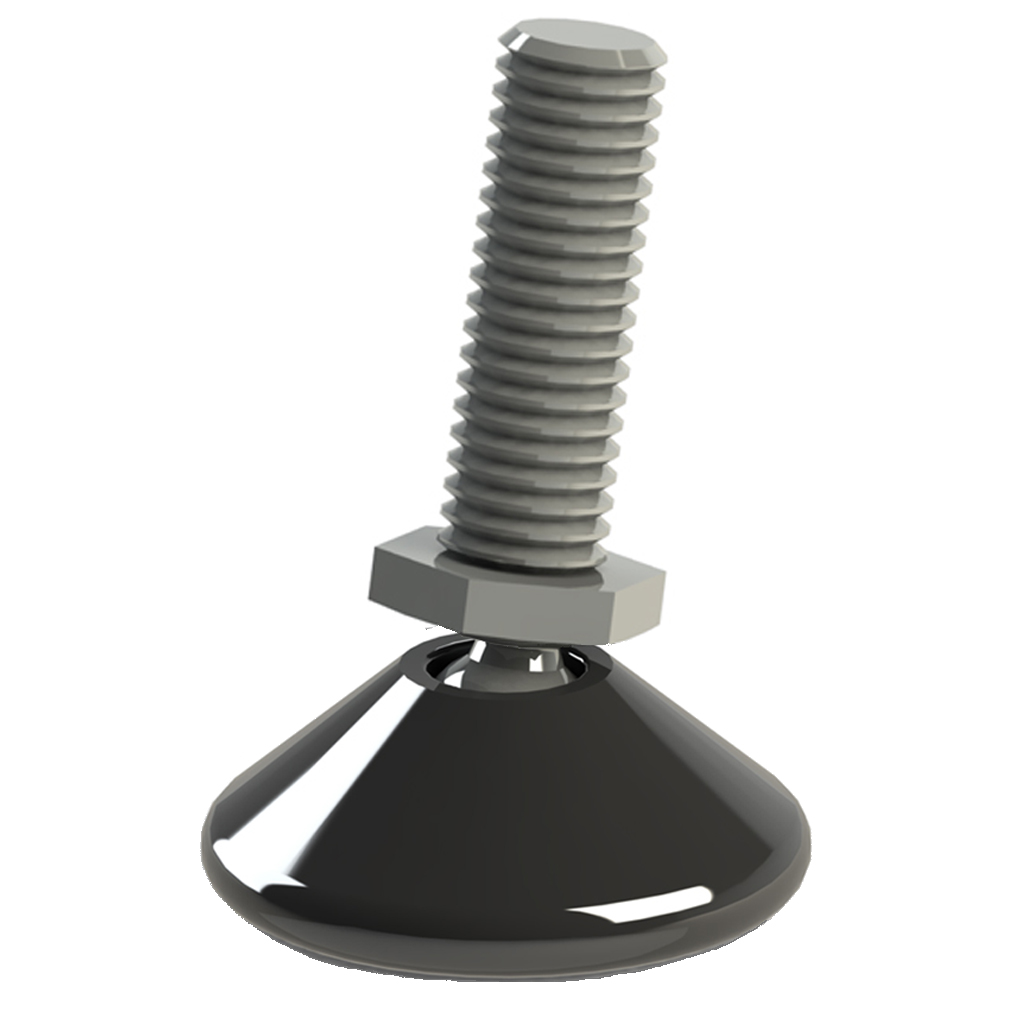 M8x25 Zinc plated levelling foot 25mm plastic base 50kg