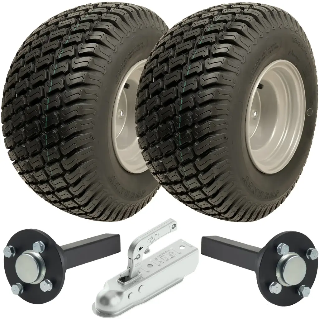 ATV Trailer Kit, 18x8.50-8 4pr P332 Grass tyre, Hub/stub axle 35x35mm, pressed hitch, 750kg load capacity