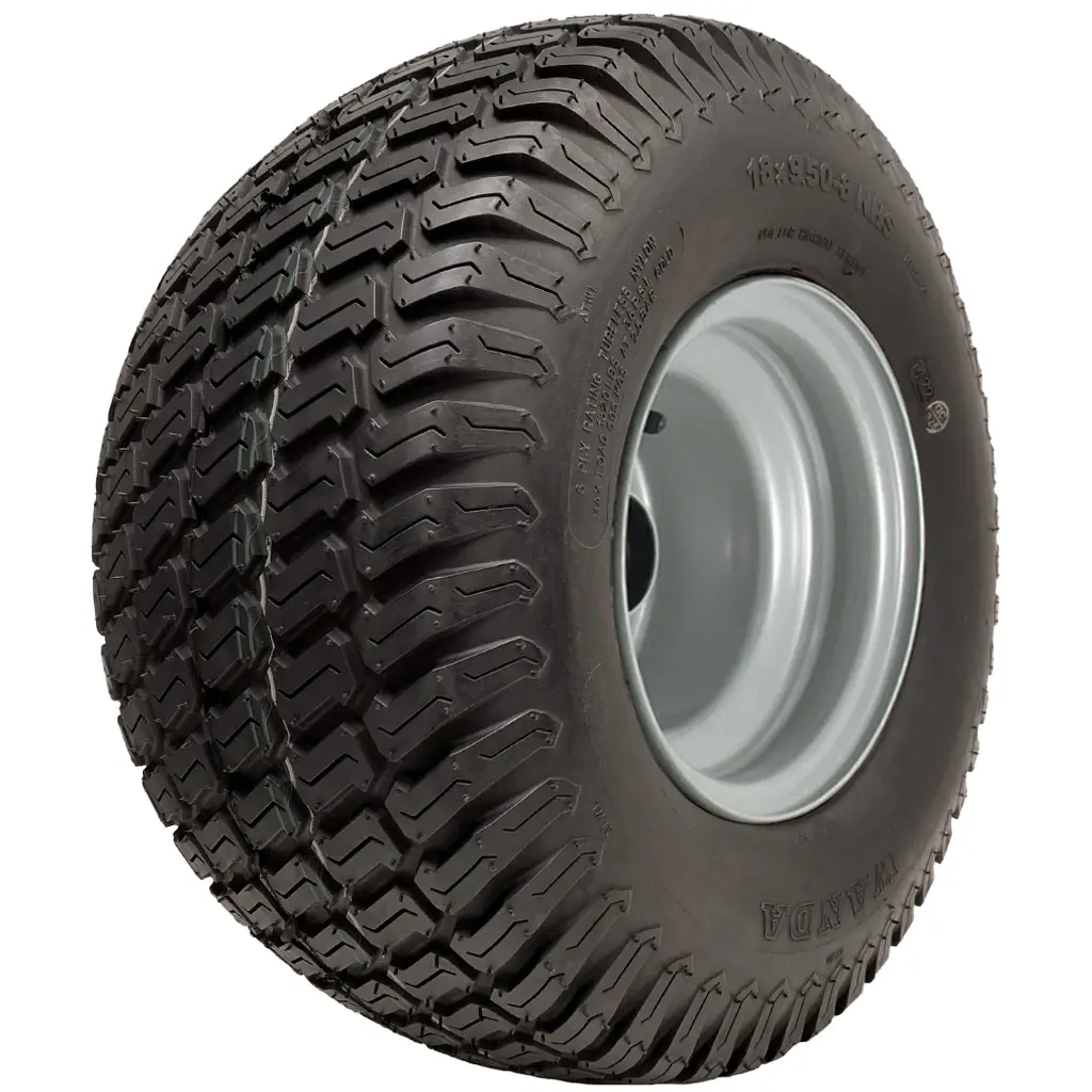 18x9.50-8 6ply Journey P332 grass tyre on 25x52mm ball bearing rim + cap