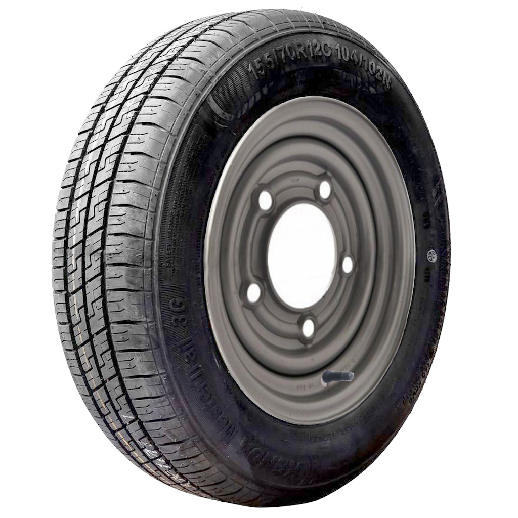 155/70R12C Trailer wheel 5 stud 165.1mm PCD (6.5")