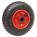 250x4 4ply red steel pneumatic wheel 25x75mm roller bearing 100kg