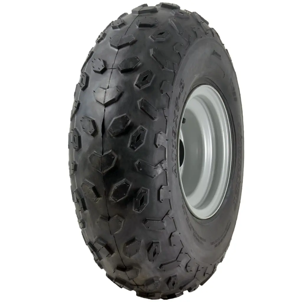 19x7.00-8 4pr Journey P330 ATV tyre E-marked TL 28J on steel rim 25mm ball bearing 90mm hub length, 100kg load capacity
