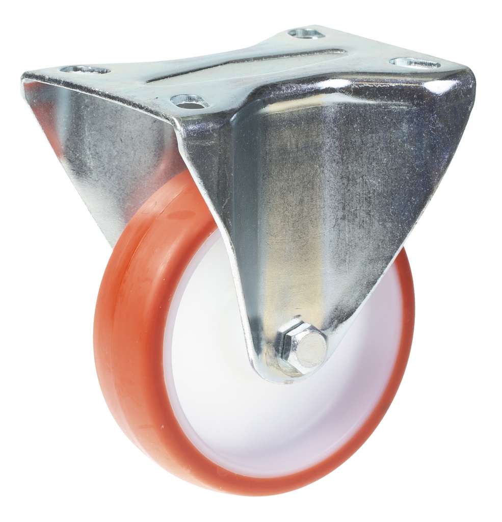 300 series 100mm fixed top plate 100x84mm castor with polyurethane on nylon centre roller bearing wheel 170kg