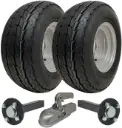 Trailer Kit, 20.5x8.0-10 4pr P815 Trailer wheel 4/ 100mm, Hub/stub axle 35x35mm, Cast hitch, 750kg load capacity