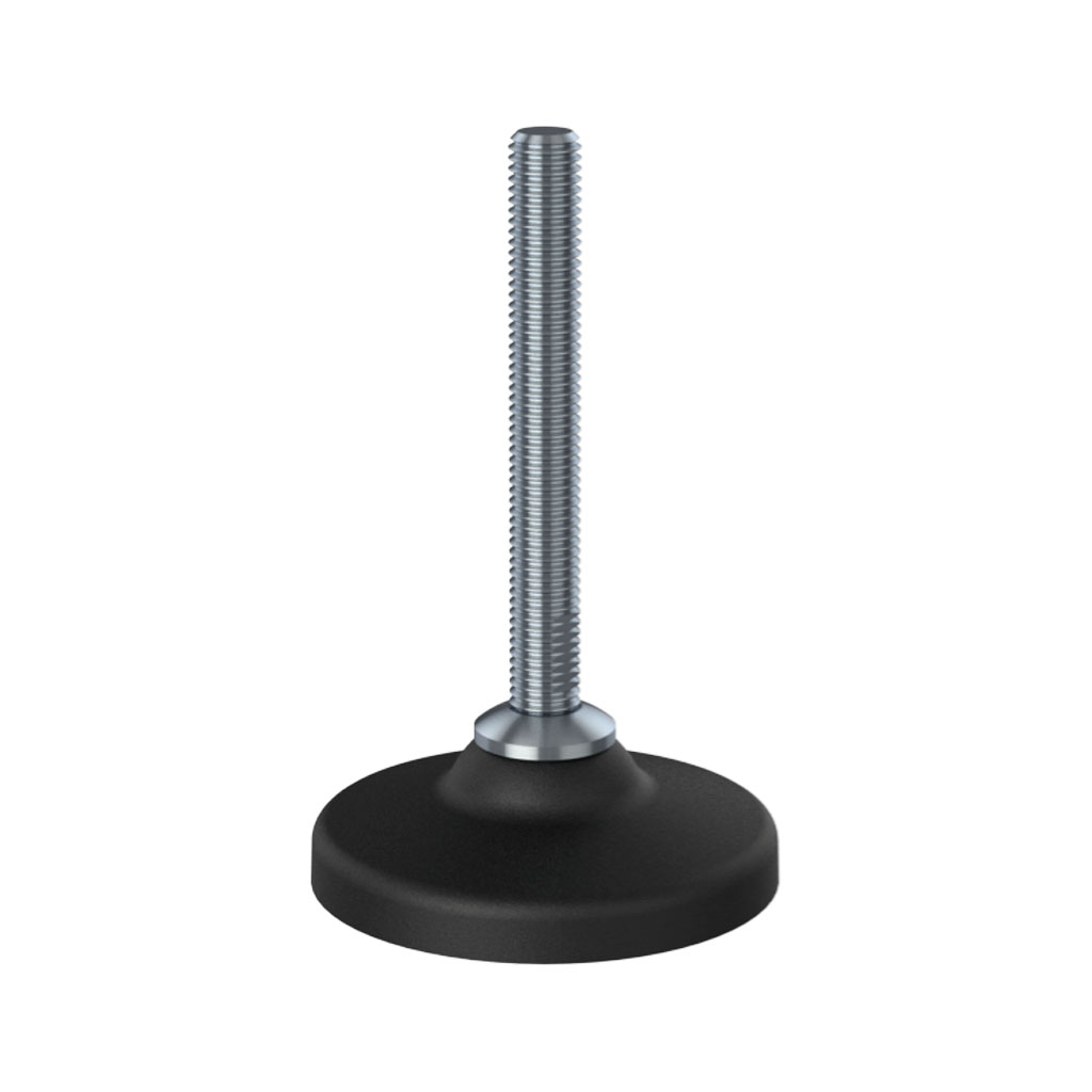 M12x100 Stainless levelling foot 80mm plastic base 1000kg AISI 304/A2