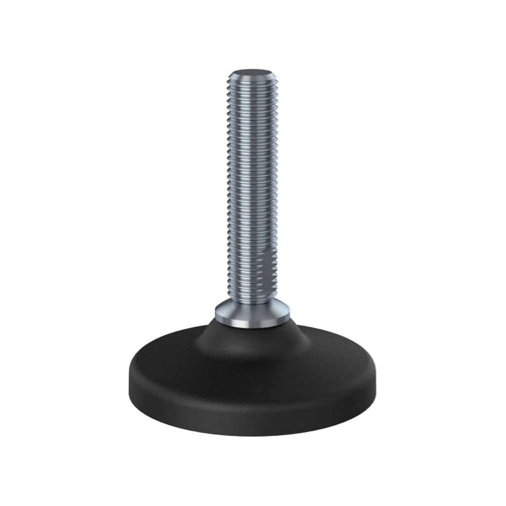 M16x70 Stainless levelling foot 80mm plastic base 1000kg AISI 304/A2