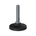 M16x70 Stainless levelling foot 80mm plastic base 1000kg AISI 304/A2