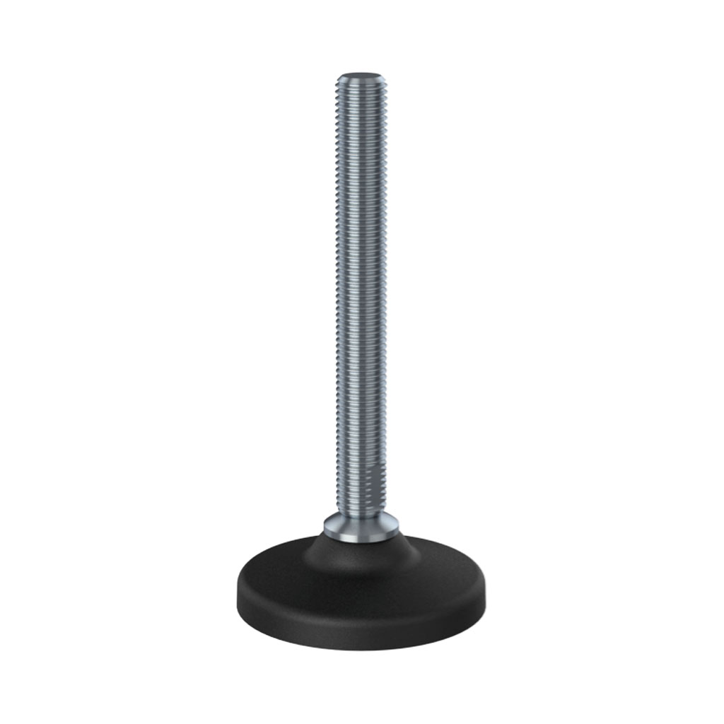 M16x150 Stainless levelling foot 80mm plastic base 1000kg AISI 304/A2