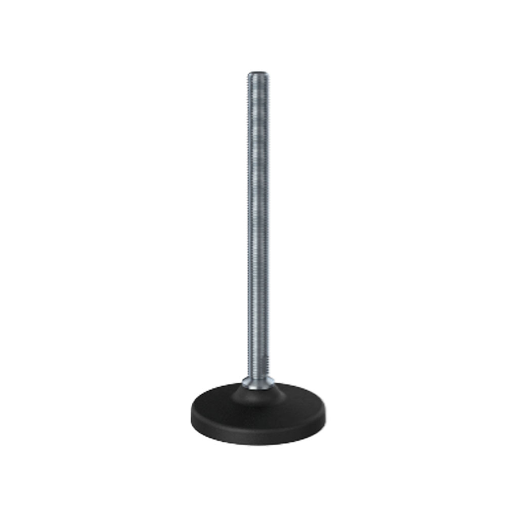 M16x230 Stainless levelling foot 100mm plastic base 1250kg AISI 304/A2