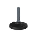 M16x70 Stainless levelling foot 100mm plastic base with holes 1500kg AISI 304/A2