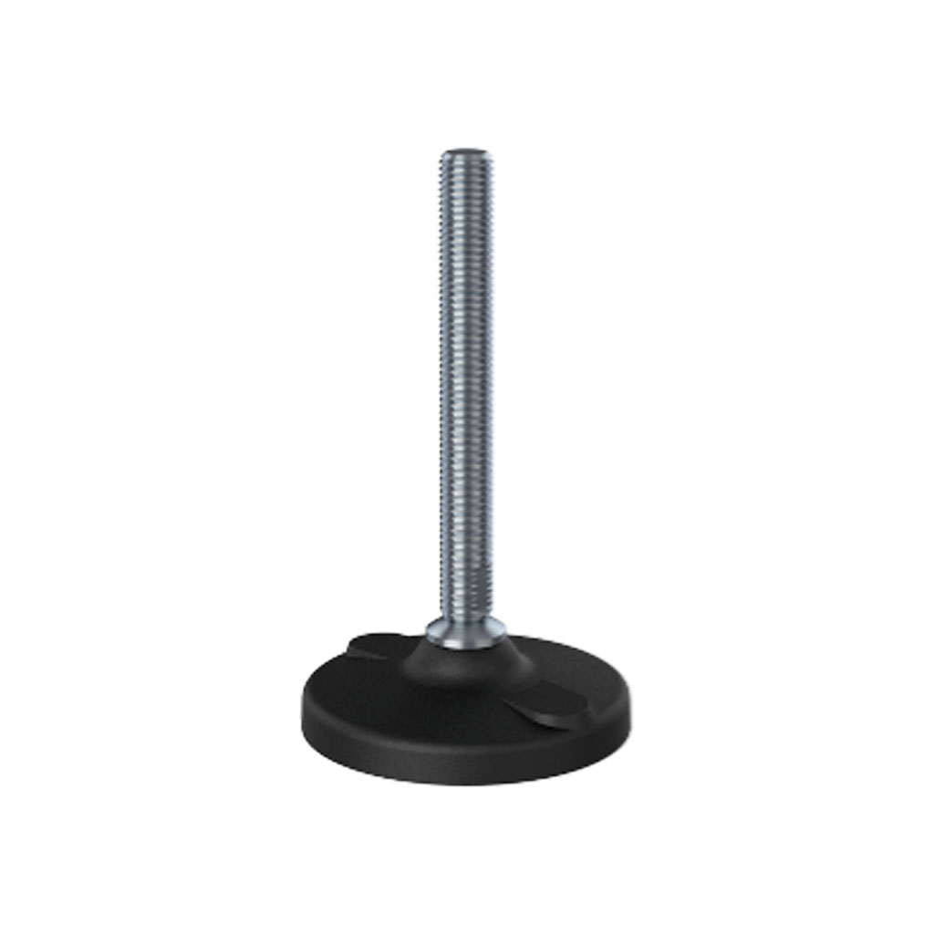 M16x150 Stainless levelling foot 100mm plastic base with holes 1500kg AISI 304/A2