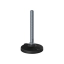 M16x150 Stainless levelling foot 100mm plastic base with holes 1500kg AISI 304/A2