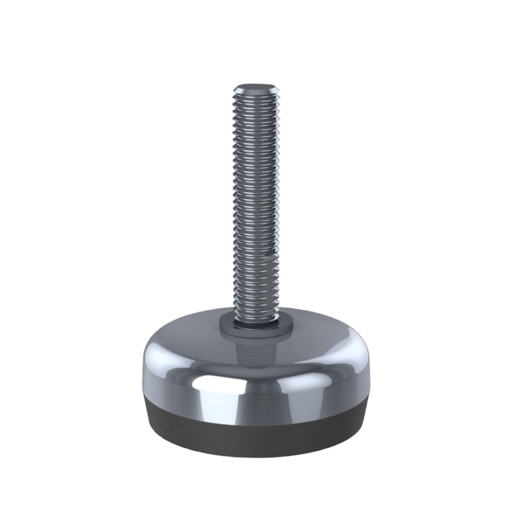 M10x50 Stainless steel levelling foot 50mm stainless base with anti-vibration rubber pad 350kg AISI 304/A2
